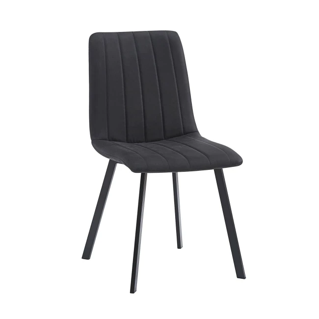 BETTY Καρέκλα Μέταλλο Βαφή Μαύρο, Ύφασμα Suede Μαύρο 45x60x87cm