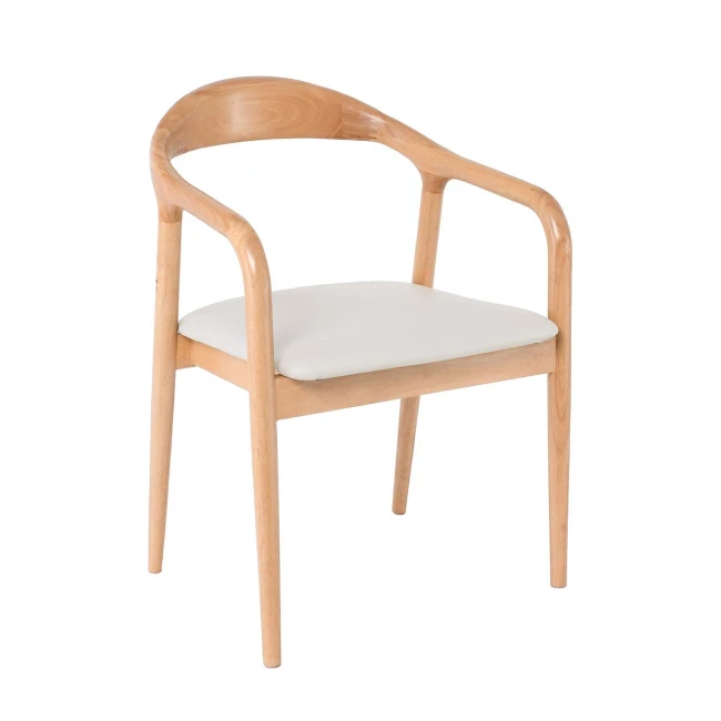 SIMONE Armchair Natural, Pu Ecru