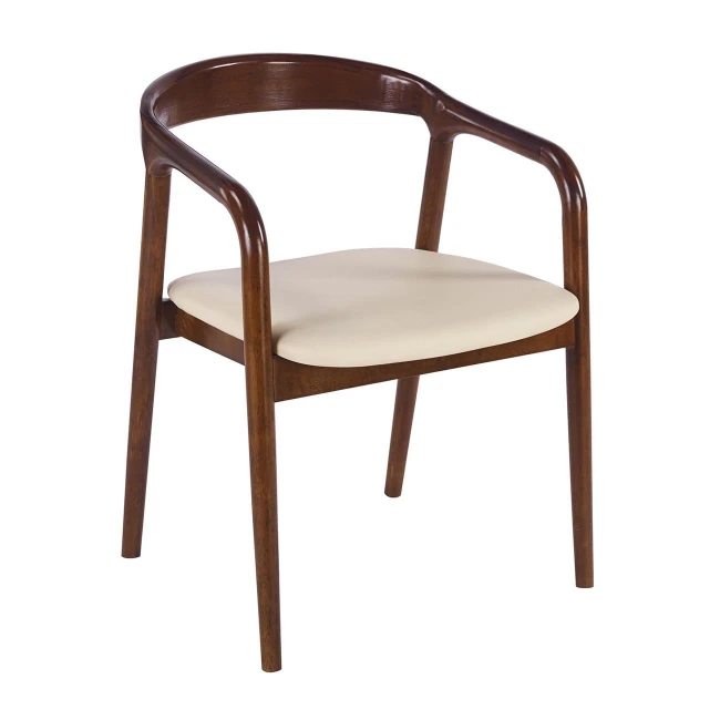 SIMONE Armchair Walnut, Pu Ecru
