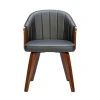 ENZO Armchair Walnut/Pu Black