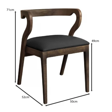FRANKY Chair Walnut, Pu Black
