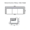 GENOVA 3-Seater Sofa Inox/White Pu