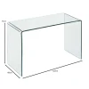 Γραφείο / τραπέζι GLASSER CLEAR ενισχυμένο γυαλί διαφανές 120x60x75εκ.