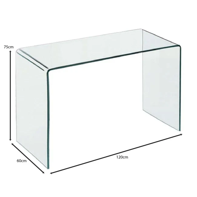 Γραφείο / τραπέζι GLASSER CLEAR ενισχυμένο γυαλί διαφανές 120x60x75εκ.