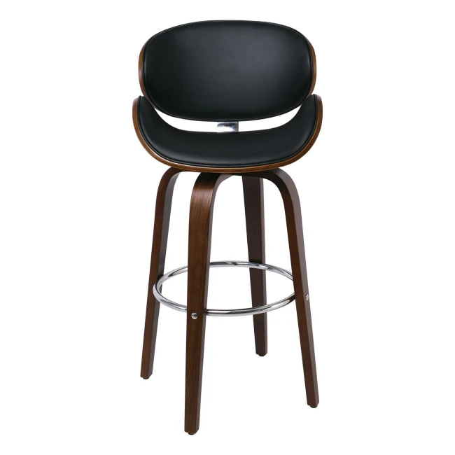 GOMEZ Bar Stool Walnut/Pu Black