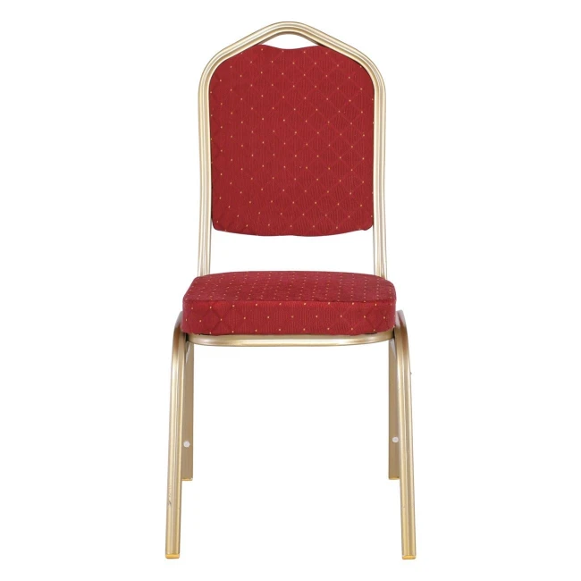 HILTON Banquet chair, Light Gold Metal Frame/Red Fabric