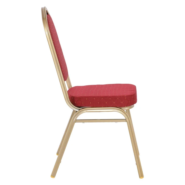 HILTON Banquet chair, Light Gold Metal Frame/Red Fabric