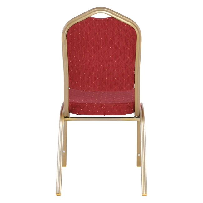 HILTON Banquet chair, Light Gold Metal Frame/Red Fabric