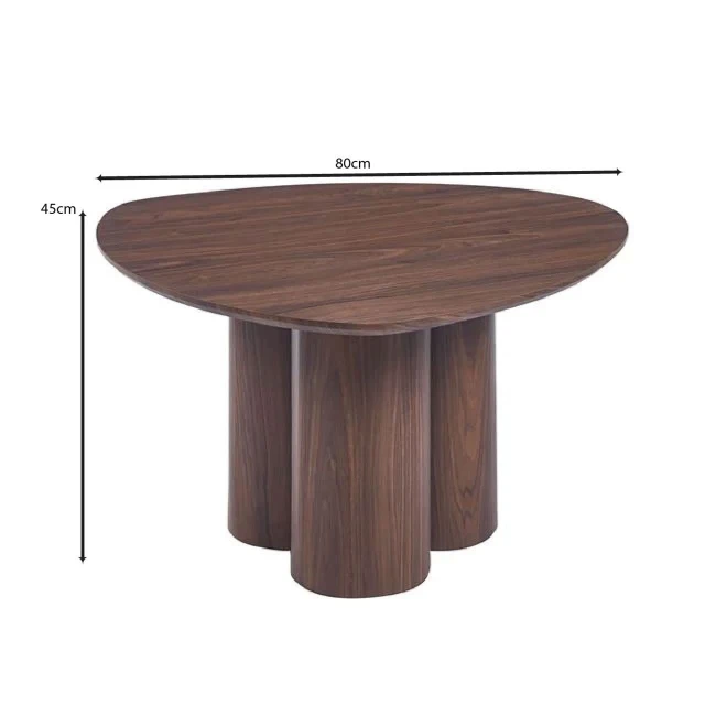 LEBRON Coffee Table 80x80cm MDF Walnut