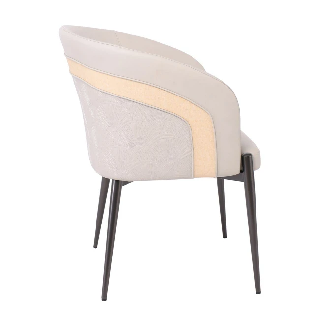LENA Armchair Metal Black Paint/Pu Beige