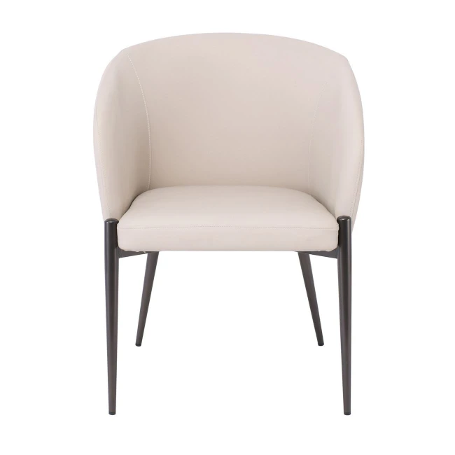 LENA Armchair Metal Black Paint/Pu Beige