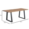 LIZARD-W Dining Table 140x80x78 Acacia Natural Finish (Black Paint)