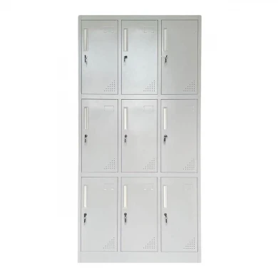 LOCKER 9 Θέσεων Φοριαμός - Ερμάριο με εσωτερικά ράφια, Μέταλλο Βαφή Γκρι 90x40x185cm