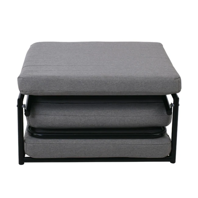 LOGAN Stool-Bed, Grey Fabric 72x72x42cm