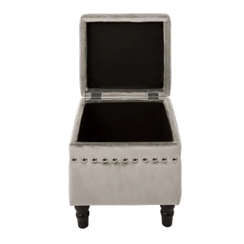 LOKO Storage Stool Black/Fabric Grey Velure