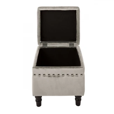 LOKO Storage Stool Black/Fabric Grey Velure