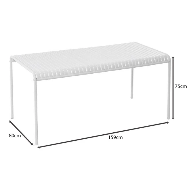 MODIAL Table 159x80cm Metal White
