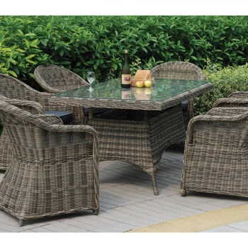 MONTANA Armchair Grey/Brown Wicker (Cushion Anthracite)