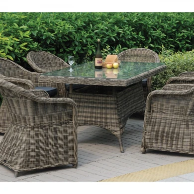 MONTANA Armchair Grey/Brown Wicker (Cushion Anthracite)