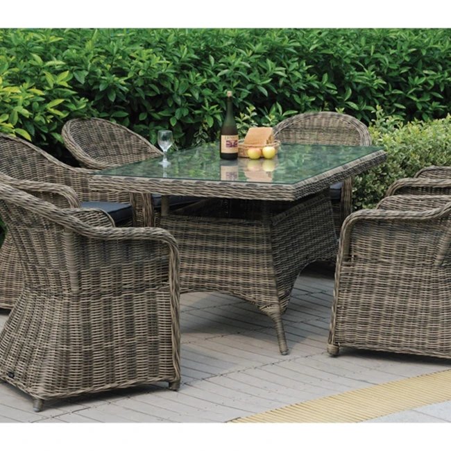 MONTANA Armchair Grey/Brown Wicker (Cushion Anthracite)