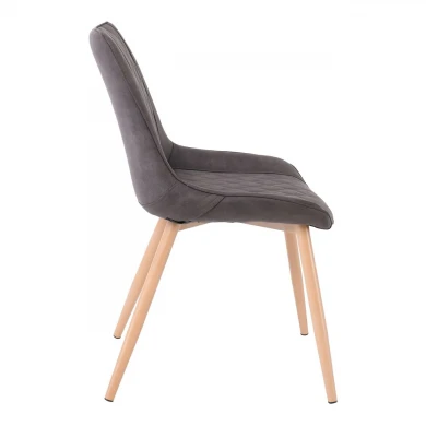 MORGAN Chair Natural Metal Paint/Suede Anthracite Fabric