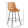 MYRIAM Bar Stool Metal Black/Fabric Velure Camel