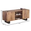 NELSON TV Board 130x43x55 Acacia Natural Finish (Black Paint)