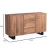 NELSON Buffet 140x45x78 Acacia Natural Finish (Black Paint)