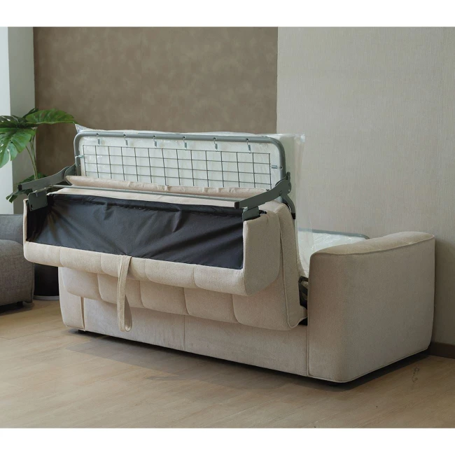 NORRIS Καναπές - Κρεβάτι 3Θέσιος, Ύφασμα Water Repellent Μπεζ 209x99x70 Κρεβάτι:140x190cm