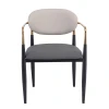 OLIVE Armchair Metal Black-Gold/Pu Light Grey-Dark Grey