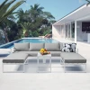 ORBEA Set Alu (Sofa+2 Benches+Coffee Table) White/Cushions Beige