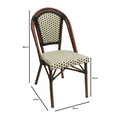 PARIS Chair Alu Walnut/Wicker Beige-Brown