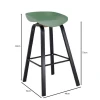 PENT Bar Stool Metal Black Color, PP Green