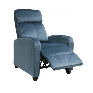 Πολυθρόνα relax Porter με επένδυση από ύφασμα velure σε χρώμα γκρι - μπλε 68x86x99εκ