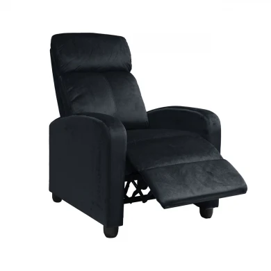 Πολυθρόνα relax Porter με επένδυση από ύφασμα velure σε χρώμα μαύρο 68x86x99εκ