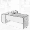 PROJECT Desk (RIGHT) 220x200x75cm Sonoma/Grey