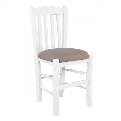 CASA Beech Chair Impregnation Lacquer White/Pu Cappuccino