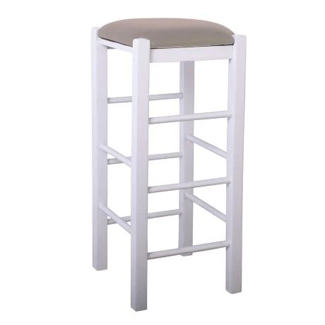TAVERNA Bar Stool Beech Impregnation Lacquer White/Pu Cappuccino