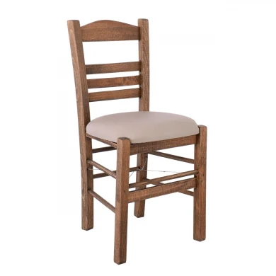 SIFNOS Beech Chair Impregnation Walnut/Pu Cappuccino
