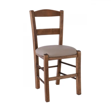 SYROS Beech Chair Impregnation Walnut/Pu Cappuccino