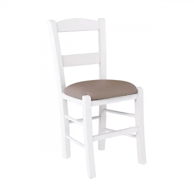 SYROS Chair Impregnation Lacquer White/Pu Cappuccino
