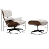 RELAX Armchair With Footrest Stool White Pu