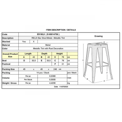 RELIX Bar Stool Steel Metal
