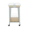 RELIX Trolley Bar-Pro Μέταλλο Βαφή Άσπρο, MDF Απόχρωση Φυσικό 86x51x86cm