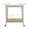 RELIX Trolley Bar-Pro Μέταλλο Βαφή Άσπρο, MDF Απόχρωση Φυσικό 86x51x86cm
