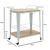RELIX Trolley Bar-Pro Μέταλλο Βαφή Άσπρο, MDF Απόχρωση Φυσικό 86x51x86cm