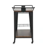 RELIX Trolley Bar-Pro Μέταλλο Βαφή Μαύρο, MDF Απόχρωση Καρυδί 86x51x86cm