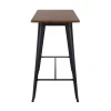 RELIX Wood Dark Oak Τραπέζι Bar-Pro, Μέταλλο Βαφή Μαύρο 120x60x102cm