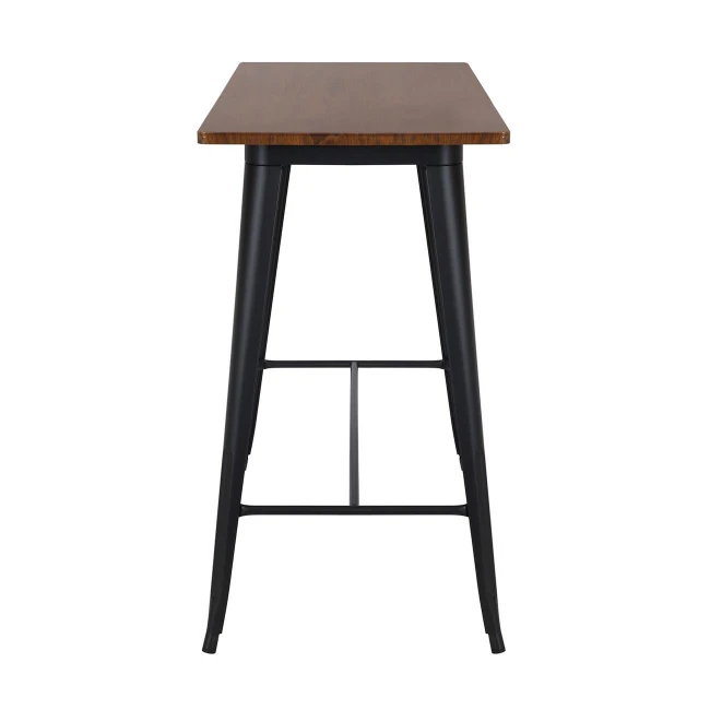 RELIX Wood Dark Oak Τραπέζι Bar-Pro, Μέταλλο Βαφή Μαύρο 120x60x102cm
