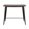 RELIX Wood Dark Oak Τραπέζι Bar-Pro, Μέταλλο Βαφή Μαύρο 120x60x102cm